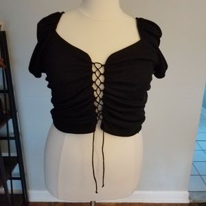 ASOS Tall lace up front crop top